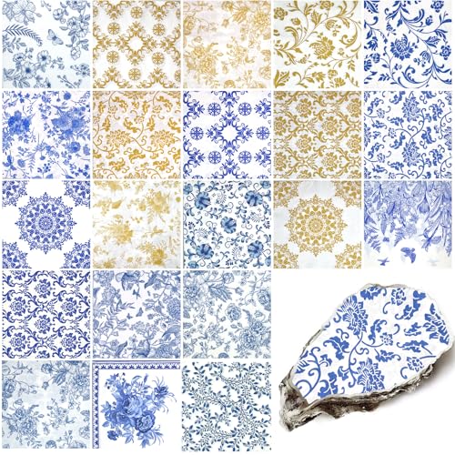 21 Pack Assorted Floral Napkins Decoupage Decorative (21 Count)