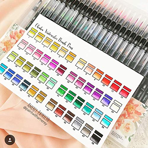 Professional Watercolor Brush Markers Pen 48 Colors of Ohuhu (48 Count)