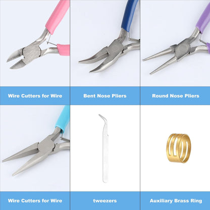 4 Pack Jewelry Making Pliers Tools Set, Jewelry Making Needle Nose Chain Nose Round Bent Pliers Wire Cutter for Bracelet Beading DIY Craft Jewelry Making Supplies - Crafty Corner