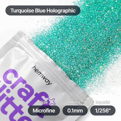 Craft Glitter Turquoise Blue Holographic 100g Microfine Glitter (100 Gram)
