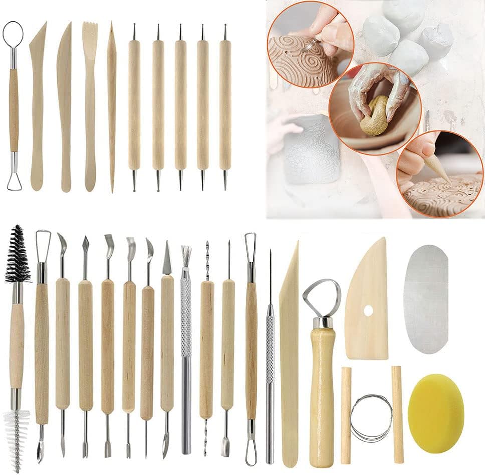 Clay Tools 40PCS Pottery Tools Clay Sculpting Tools Polymer Clay Tools Kit Ceramic Tools for DIY Handcraft Modeling Clay Carving Tools Set