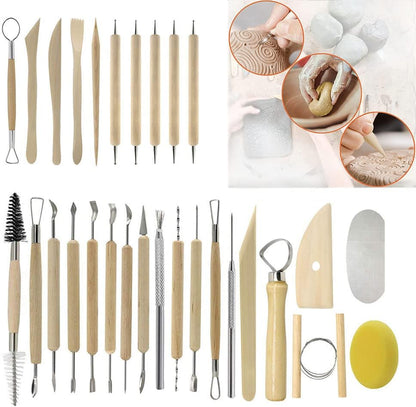 Clay Tools 40PCS Pottery Tools Clay Sculpting Tools Polymer Clay Tools Kit Ceramic Tools for DIY Handcraft Modeling Clay Carving Tools Set