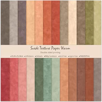 6x6 Inch Colorful Scrapbook Paper Pad- 24 Sheets Double Sided for Journaling DIY Cards Decor Gifts Crafts Wrapping Decorative Collage Folded Materials Photo Album