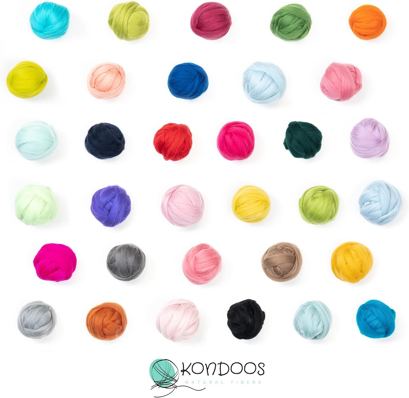 Kondoos Colored Natural Wool roving, 8 OZ. Best Wool for Needle Felting, Wet Felting, handcrafts and Spinning. (Purple)