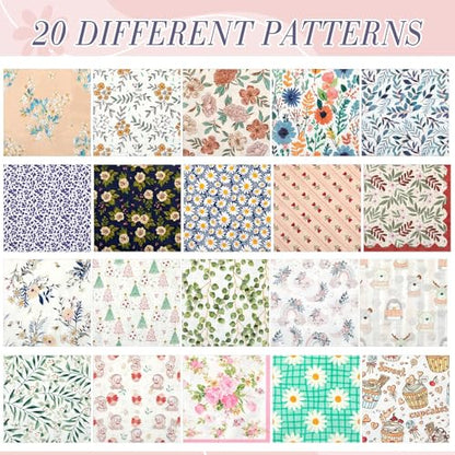 20 Pack Decoupage Napkins Floral Cocktail Decorative Paper Napkins (20 Count)
