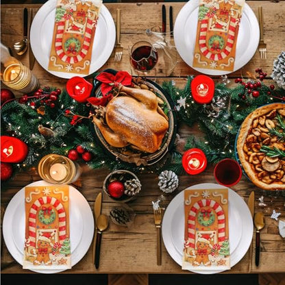 100 Pcs Christmas Guest Napkins 2 Ply Gingerbread Man Disposable Paper Napkins for Decoupage Xmas Tree Decorative Gingerbread Man Christmas Cocktail Guest Hand Towel for Party Table Dinner Bathroom (100 Count)