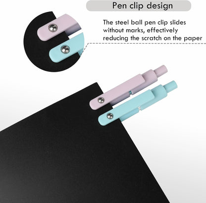 Ddaowanx Gel Pens, 10 Pcs 0.7mm Quick Dry Black Ink Pens Fine Point Smooth Writing Pens, Cute Office School Supplies Gifts for Women (10 Pcs Gradient-Black Ink)
