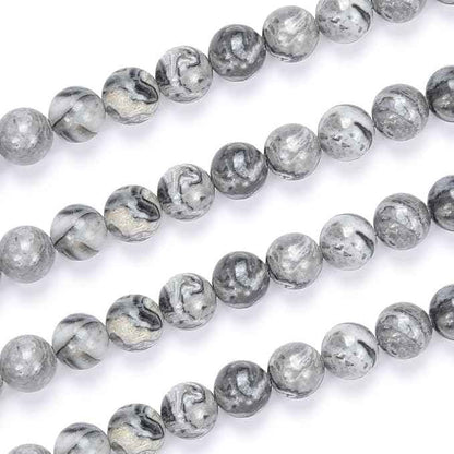 70pcs Adabele Natural Landscape Jasper Healing Gemstone 10mm (0.39 inch) Round Loose Beads Gem Stone Spacer for Craft Jewelry Making GF19-10