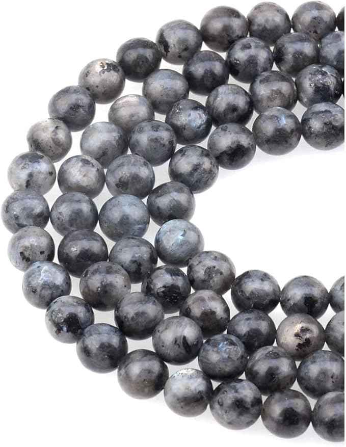 120pcs Adabele Natural Larvikite Black Labradorite Healing Gemstone 6mm (0.24 inch) Round Loose Beads Gem Stone Spacer for Craft Jewelry Making GF20-6