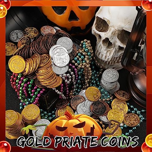 100 Pcs Plastic Pirate Coins for Treasure Chest Party Favors (100 Count)