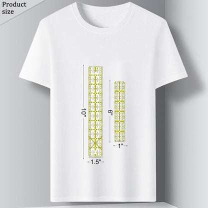 Quilting Rulers, Sewing Ruler, Acrylic Ruler for Sewing and Quilting,Cutting Ruler with Non-Slip Rings (3"x17",1.5"x17",3"x12",1.5"x10",1"x6") (Yellow)