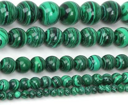 45pcs Synthetic Green Malachite Healing Gemstone 8mm (0.31 inch) Round Loose Beads Gem Stone Spacer for Craft Jewelry Making GF25-8