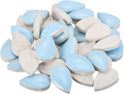 MECCANIXITY 200g Ceramic Mosaic Tiles for Crafts Bulk, Raindrop Light Blue Ceramic Tiles for Mosaic Kits Garden Stepping Stone Cup Mat