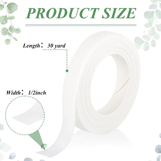 Phinus 9 Rolls Floral Tape, 1/2 Inch x 30 Yard Flower Tape, Green Floral Tape for Floral Crafts Supply, Bouquet Stem Wrapping, Wedding Bouquet (White)