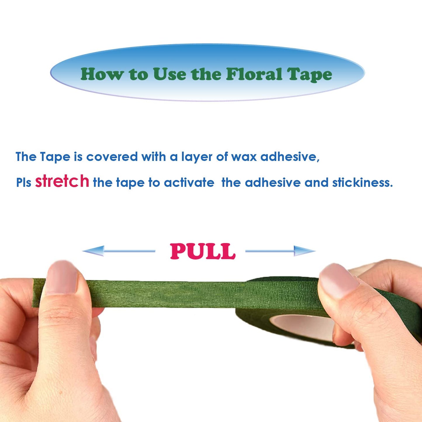 4 Rolls Floral Tape 1/2" Wide 30 Yards/Roll Floral Tapes for Bouquet Stem Wrap and Flowers Making Craft Projects (Green)