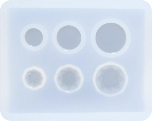 FUNSHOWCASE Mini Jewelry Cut Diamonds and Flat Round Resin Epoxy Silicone Mold