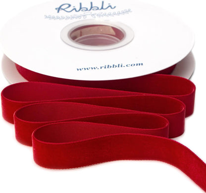 Ribbli Polyester Dark Red Velvet Ribbon,5/8 Inches Continuous10-Yard Spool,Christmas Ribbon for Gift Wrapping,Floral Bouquets, Home Decor - Crafty Corner
