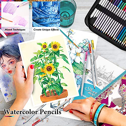 73Pcs Art Supplies Drawing Kit Sketch Pencils Set Adults Gift (73 Count)