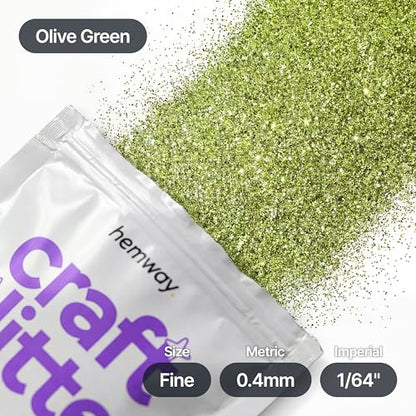 Craft Glitter Olive Green 100g Fine Glitter (3.5 Ounce)