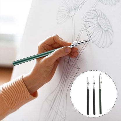 Gatuida 3pcs Adjustable Straight Line Pen, Art Ruling Pen for Masking Fluid, Fine Lines Drawing Tool, Black (Size L, M, S, 1pc Each)