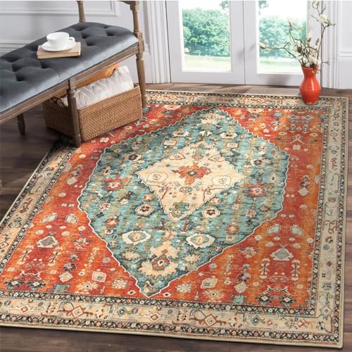 Felice Boho Tribal Square 4x4 Washable Rug