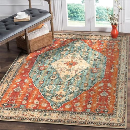 Felice Boho Tribal Square 4x4 Washable Rug