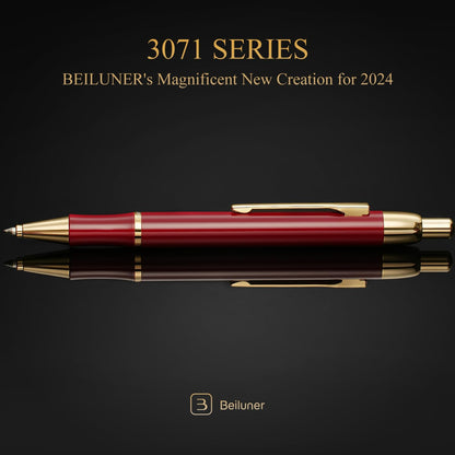 BEILUNER Luxury Gel Pen with 24K Gold Electroplating Finish, Red Piano Lacquer, Luxury Grade Craftsmanship, Best Gel Pen Gift Set for Men and Women