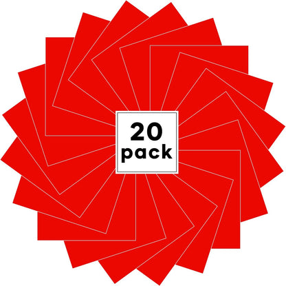 HTVRONT Red Heat Transfer Vinyl Bundle: 20 Pack 12" x 10"in Iron on HTV for T-Shirt, Compatible with Cricut Cutting Machine, Silhouette Cameo or Heat Press Machine
