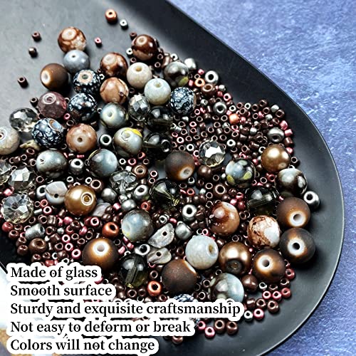 Assorted Glass Resin Beads Multi Size Colors Smooth Cracked Gravel Millet Spacer Beads for Bracelets Necklace Earring DIY Jewelry Making Craft