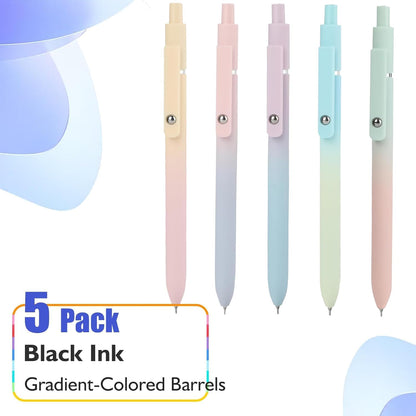 Vanhench 5Pcs Gel Pens, 0.5mm Black Ink Cute Pens for Journaling, Nurse Gifts Accessories for Work, Preppy Stuff & Aesthetic Trendy Stuff, Cool Teen Girl Gifts for 8 9 10 11 12 13 14 Year Old Girl