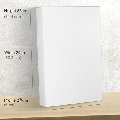 PHOENIX 24x36 Inch Museum Canvas - 2 3/8 Inch Thick Porfile Deep Large Stretched Canvas for Painting 1 Pack 100% Cotton 11 Oz. Gesso Primed White Blank Professional Canvas Oil & Acrylic Paints