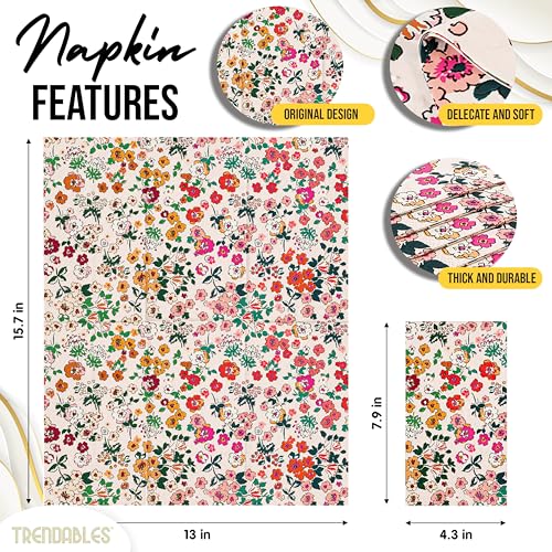 Floral Napkins for Decoupage 100 Pcs 3 Ply Floral Paper Napkins (100 Count)