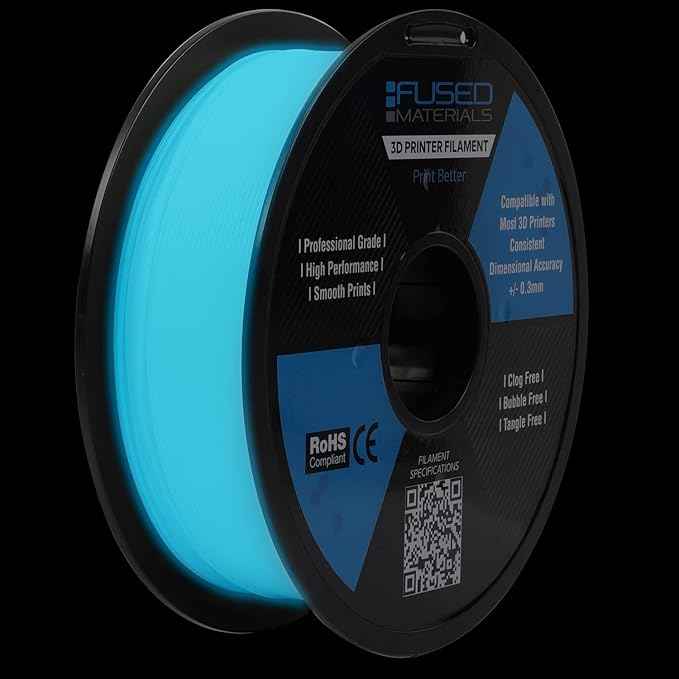Fused Materials PLA 3D Printer Filament Fused Materials - 1kg Spool, 1.75mm, Dimensional Accuracy +/- 0.03 mm