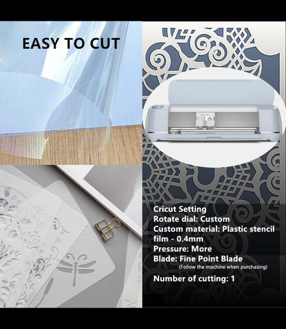 Clear Blank Stencil Sheet for Cutting. 10 Pack 12" x 24" 6mil (10 Count)