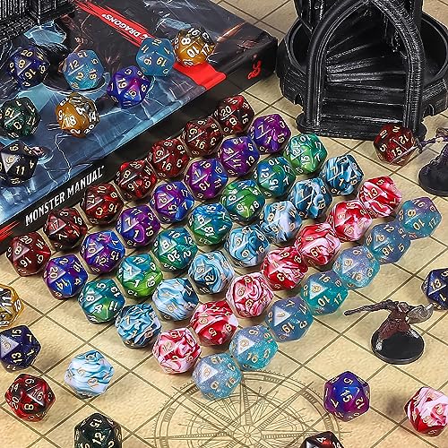 100pcs Dual Color D20 Dice Set (100 Count)