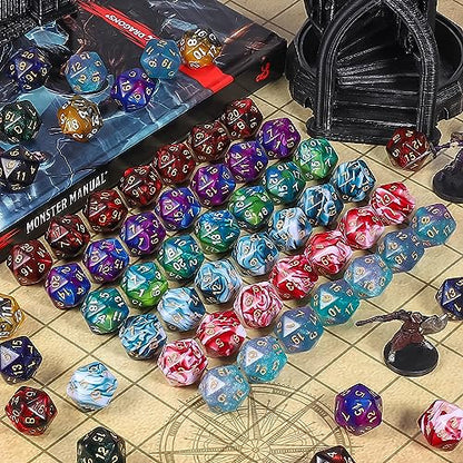 100pcs Dual Color D20 Dice Set (100 Count)