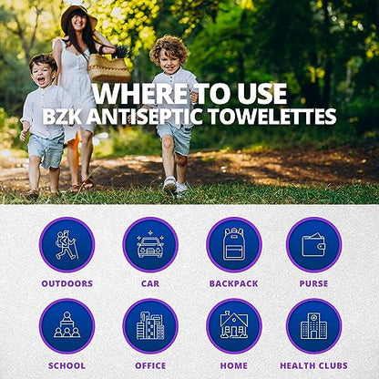 Benzalkonium Chloride Towelletes Hand Wipes (200 Count)