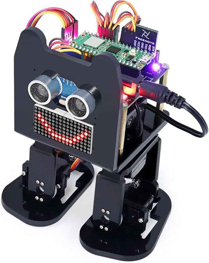 Freenove Bipedal Robot Kit for Raspberry Pi Pico W (Included) (Compatible with Arduino IDE), LED Matrix Expressions, Obstacle Avoidance, Colorful Lights, Buzzer, Speaker, App
