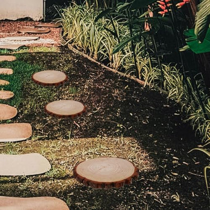 Wooden Garden Stepping Stones Outdoor for Walkway Decorative Wood Pathway Stones for DIY Garden Projects and Pathmaker