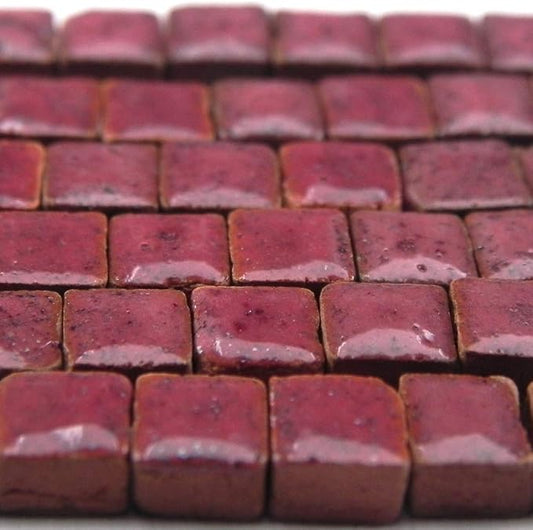 Mosaic Art Stones, Crafts for Adults, Lilliput Tiny Square Zellige Tiles 3/16inch 0.5 cm Wine red, RV01