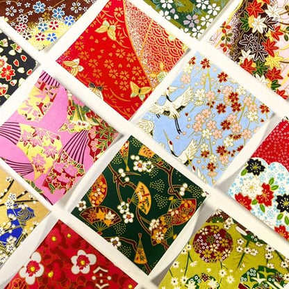 50 Origami Paper Yuzen Washi Paper Different Patterns Japanese Print 3x3 inches for Wedding Decor Japanese Designs