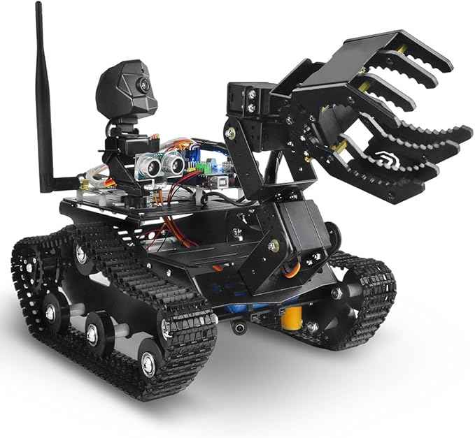 Robotic Car with 720P Camera, Arduino MEGA2560 Compatible Control Board, All-Metal Chassis for Robotics Development, Programming Practice, STEM Education Gift for Adults & Teens