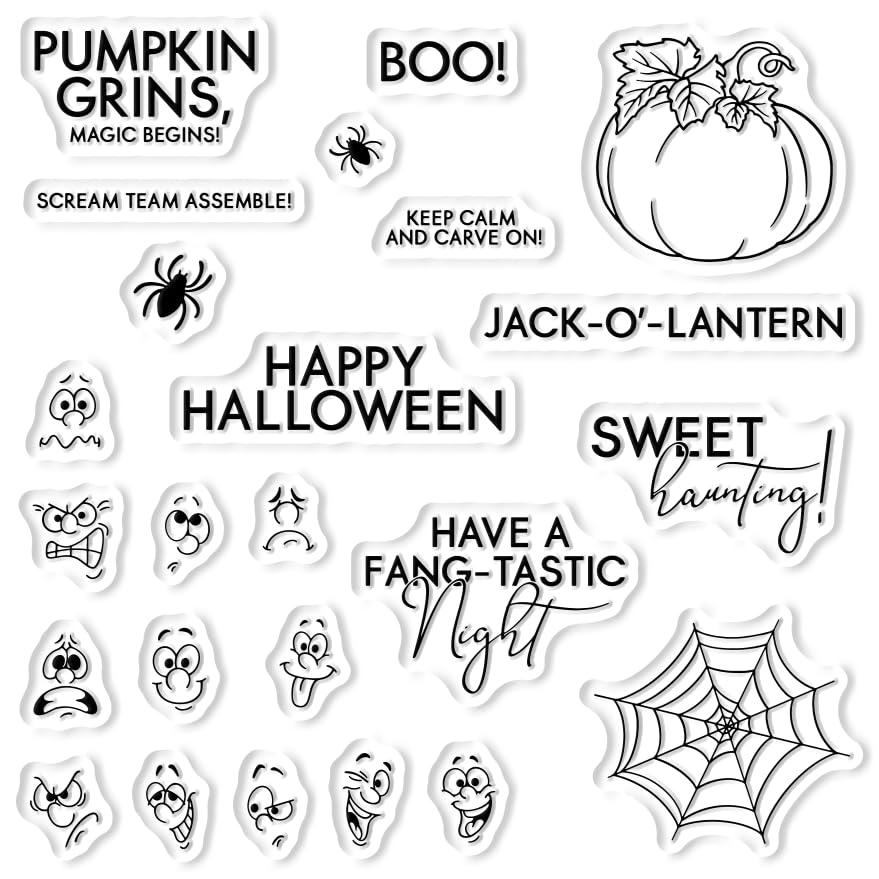 Halloween Clear Silicone stampReusable Stamp with Pumpkins