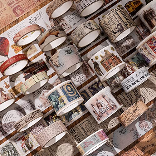 24 Rolls Vintage Washi Tape Set (3.5274 Ounce)
