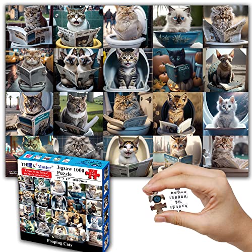 Pooping Cats & Kittens 1000 Pieces Jigsaw Puzzle. Perfect Bathroom Decoration
