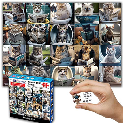 Pooping Cats & Kittens 1000 Pieces Jigsaw Puzzle. Perfect Bathroom Decoration