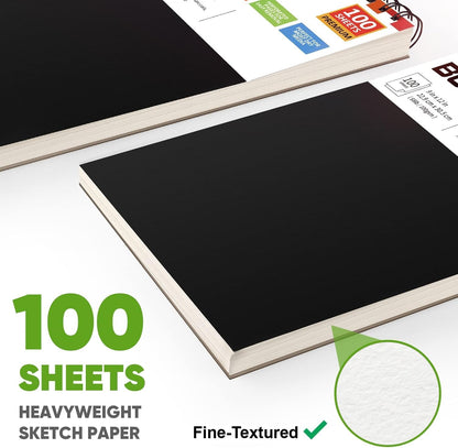 Soucolor 9" x 12" Sketch Book, 1-Pack 100 Sheets Spiral Bound Art Sketchbook, (68lb/100gsm) Acid Free Artist Drawing Book Paper Painting Drawing Writing Sketching Pad for Kids Adult Teens Girls Boys - Crafty Corner
