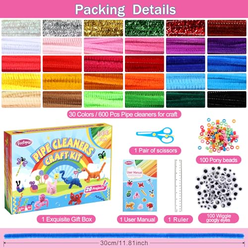 800pcs Pipe Cleaners Crafts Kit