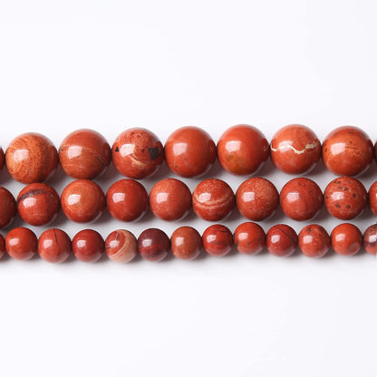 36PCS 10MM Red Jasper Stone Beads Round Loose Beads for Jewelry Making DIY Energy Healing Power Bracelet 15