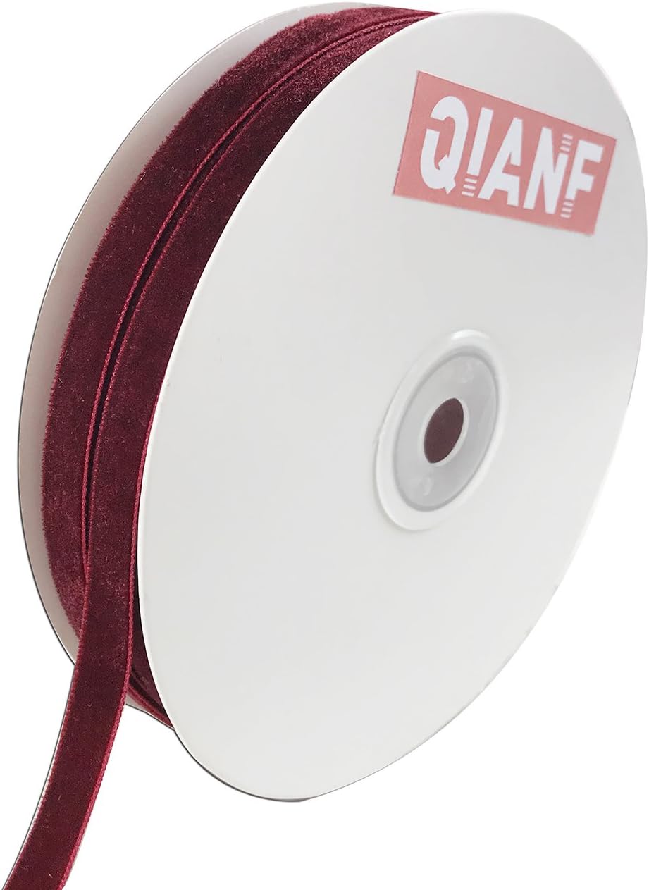 Vintage Burgundy Velvet Ribbon, 3/8 Inch X 25Yd - Crafty Corner